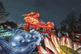 中国龙出海，绚烂了巴黎豫园灯会图片
