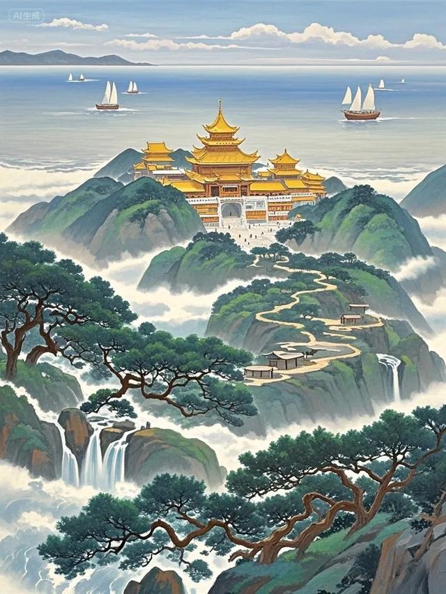 跟着插画去旅行—普陀山仙境