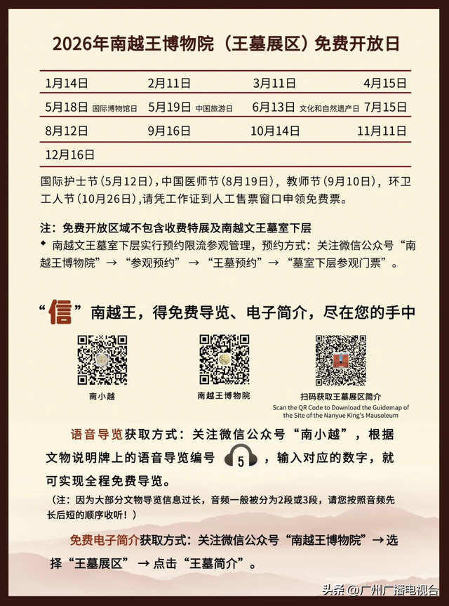 广州多家博物馆宣布：每月免费开放一天