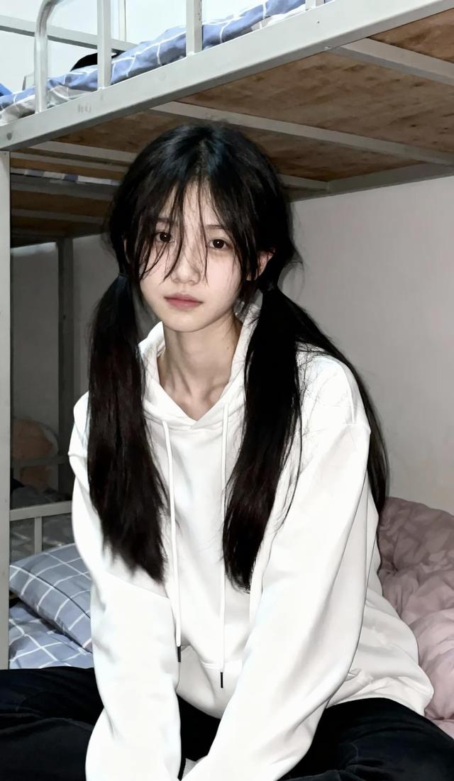 白帽衫双马尾照片火了，宿舍随拍意外走红，原来真实比美颜更动人