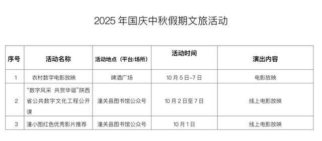 国庆游潼关，文旅活动系列预告