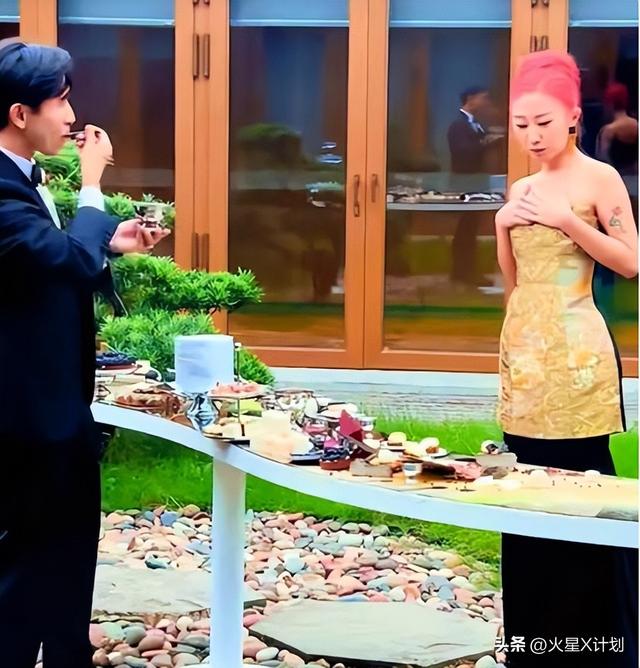刘欢女儿举行婚礼！桌上摆了茅台，刘欢眼眶红了，新娘打扮掉价