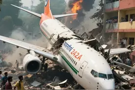 突发！印度客机起飞即坠毁医学院宿舍！机上242人遇难5学生遇难！图片