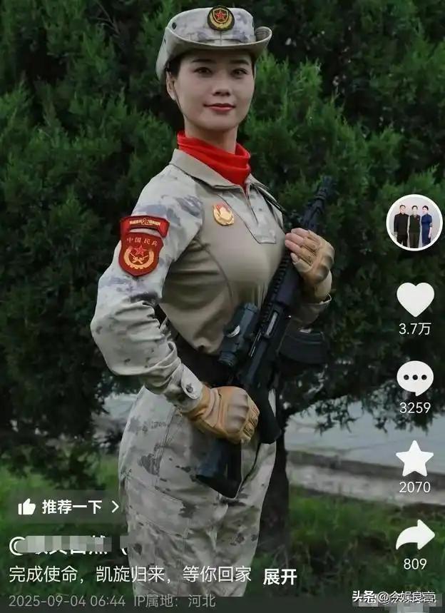 女民兵李思颖阅兵回家后仅半天，又有一个新身份：河北工大研究生