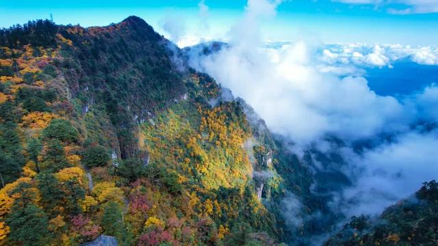 峨眉仙境秋色渐染，正是登高出发之时