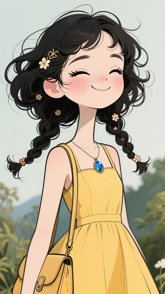 绘本插画，卡通动漫简笔画‖活力少女