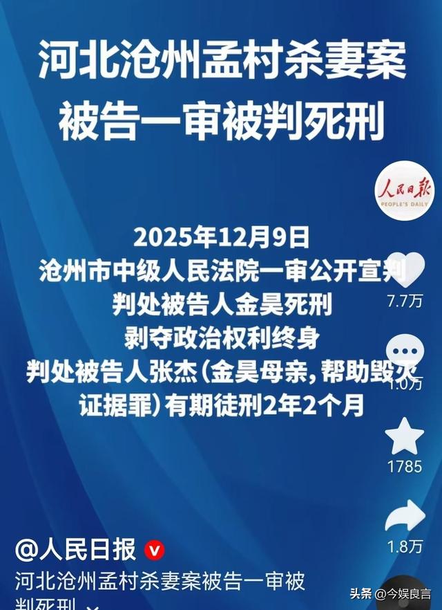 央视通报！河北金某杀妻判死刑，女方想夺遗子抚养权，却难上加难