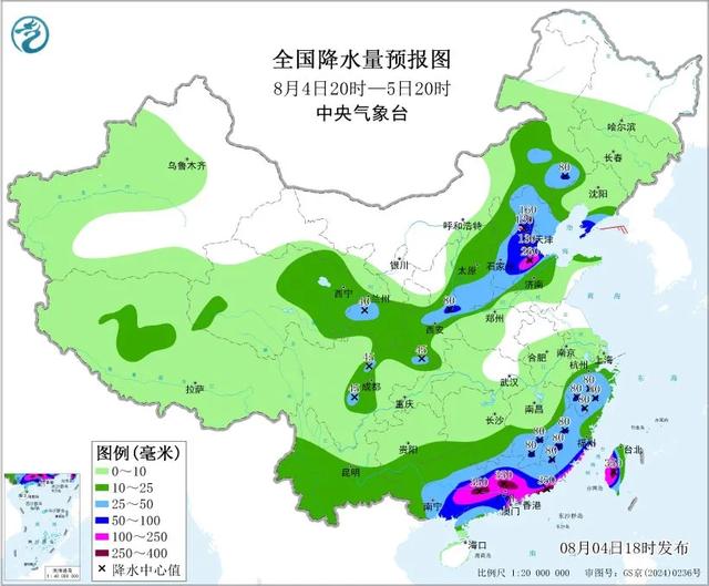 本轮强降雨中心已定，今日夜间至8月5日天气，暴雨大暴雨分布如下