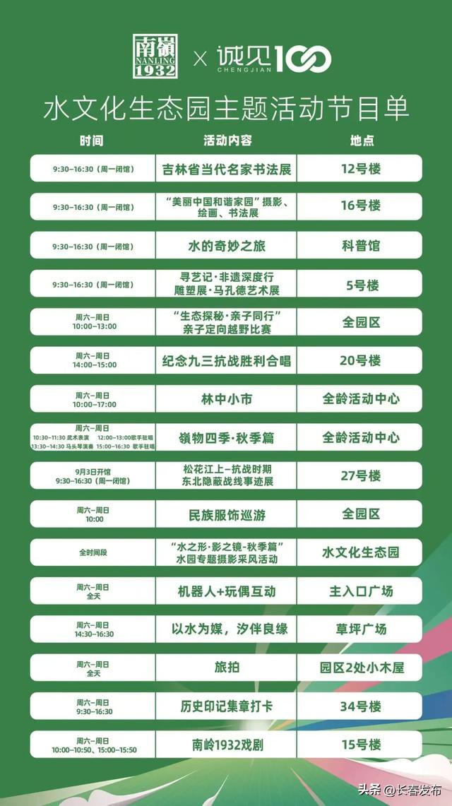 长春世界雕塑园、长春水文化生态园周六、周日敞开玩~
