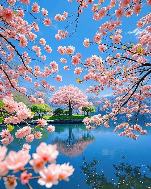 春满湖畔花径，醉在缤纷光影间