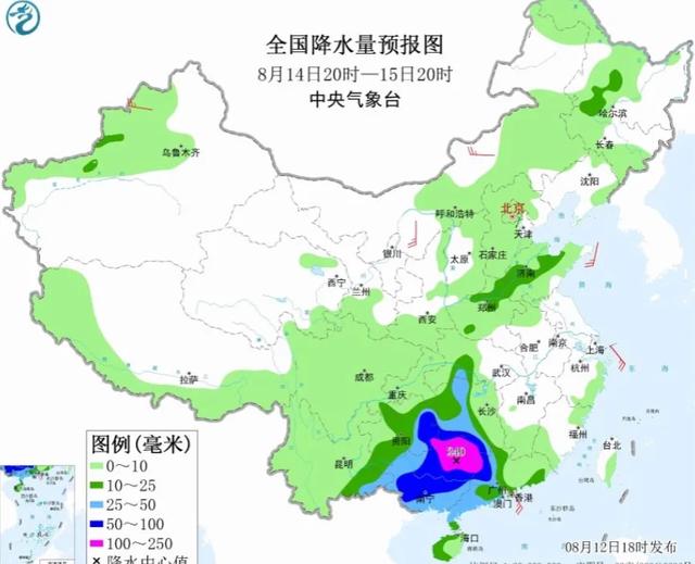 本轮强降雨中心已定，明日8月13号天气，大暴雨特大暴雨分布如下