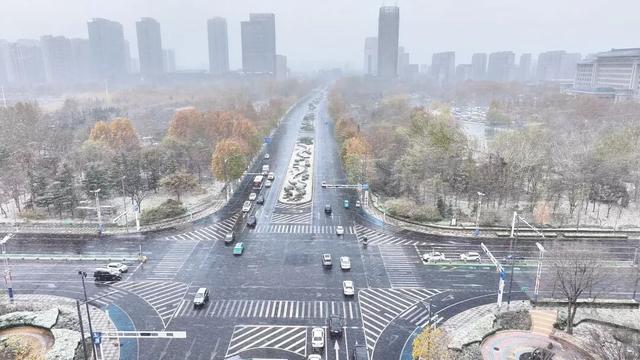 广饶今冬初雪，如约而至！太梦幻了！