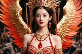 赵丽颖凤凰红裙走秀，气场全开图片