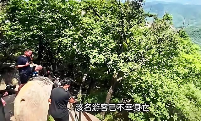 要美照不要命，51岁游客冒险坐栏杆坠崖，网友吵翻天:谁的责任？
