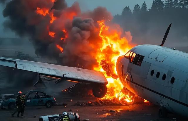 又是美国飞机！34年老货机起飞瞬间解体，百万升燃油烧出人间炼狱