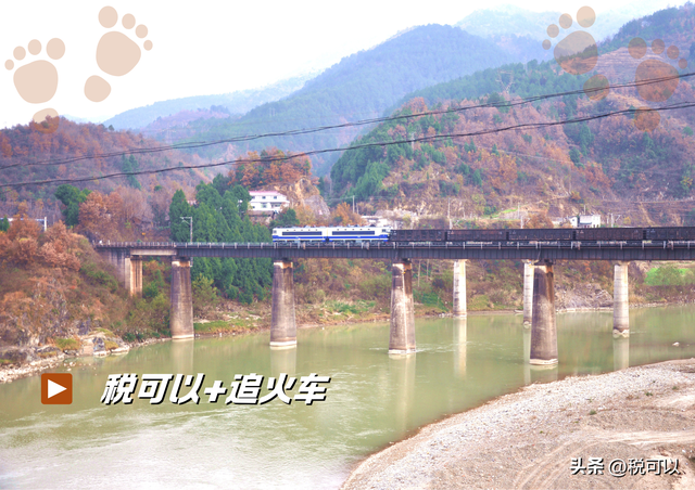 宝成铁路：嘉陵江第一湾，晚归的绿皮火车穿越夕阳