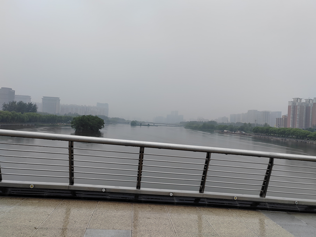 秋雨晨步上班路