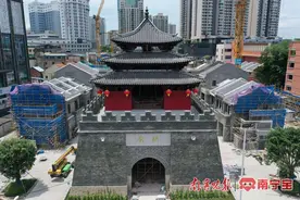 南宁中山路钟鼓楼项目实现竣工验收图片