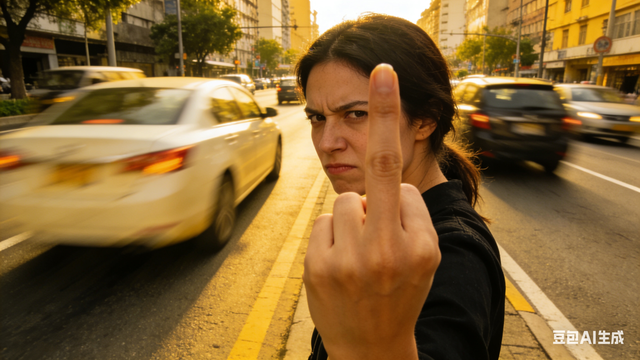 昆明女子违停竖中指被撞！私了后交警再调查，谁的错？
