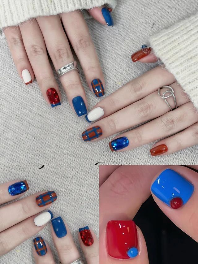 短甲美甲｜复古时尚～英伦学院风