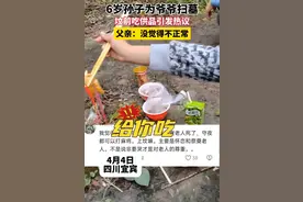 童心无忌！四川6岁孙子在爷爷坟前吃供品，父亲回应轻描淡写图片