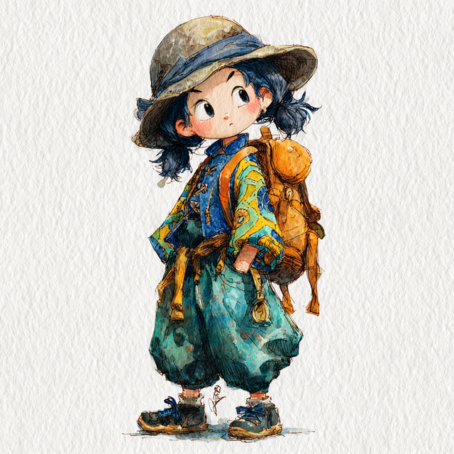 背着梦想的小小冒险家
