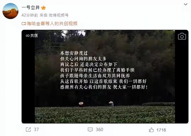 笑死了！李亚鹏和海哈金喜宣布离婚，没想到评论区句句都是梗