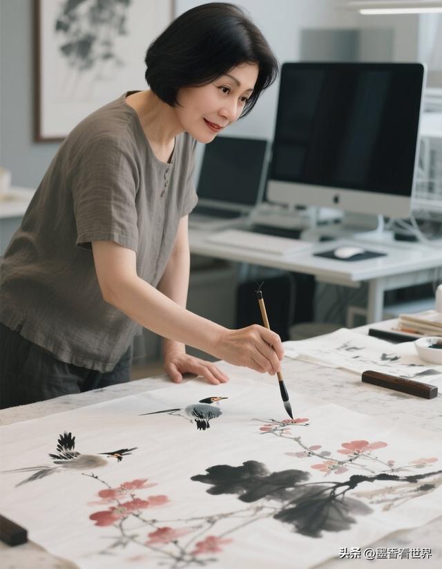 国画之旅十二：画绿梅，学古诗，乐在其中