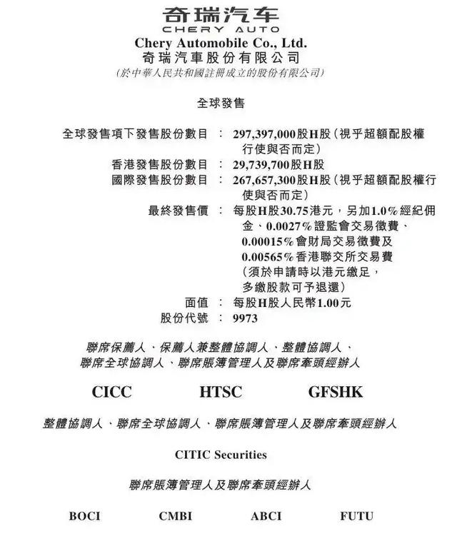 奇瑞敲钟港股：尹同跃的背水一战