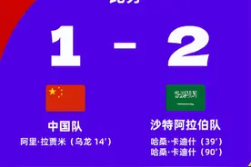 遭遇绝杀！多一人情况下痛失大好局面！中国1：2沙特图片