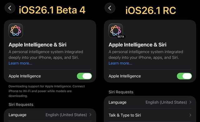 苹果已发布iOS 26.1 RC系统更新，正式版预计下周到来！