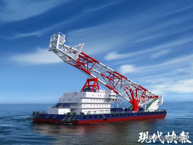 世界最大打桩船在南通完成龙骨安放