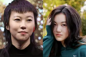 都是王菲的基因，把窦靖童和李嫣放在一起，对比就出来了图片