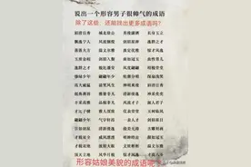 说出一个形容男子很帅气的成语，评论区出人才。图片