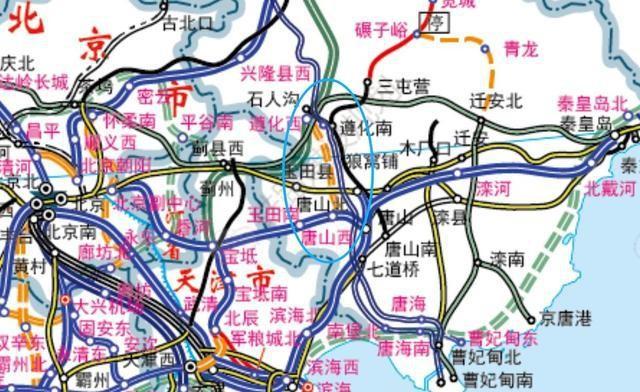 河北唐山市3条高铁城际规划中，其中2条线路走向相互影响！