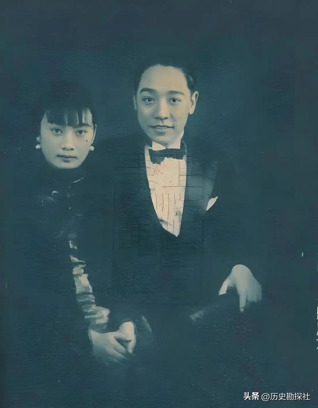 戴笠与胡蝶的真实影像，胡蝶一颦一笑妩媚动人，戴不怒自威