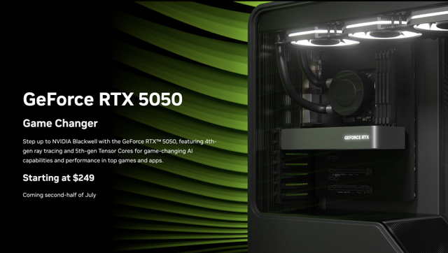 249美元入门卡王回归！NVIDIA RTX 5050 7月登场，DLSS 4性能炸裂？