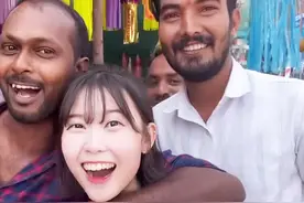 韩国女网红独闯印度，原以为是自己受欢迎，结果被一句话破防图片