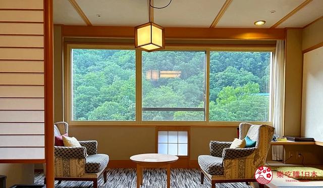 札幌近郊温泉旅馆推荐「定山溪花红叶」：贵宾厅内免费吃喝
