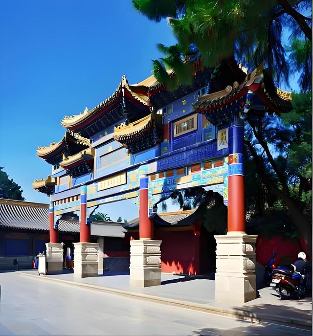 《金陵一对. 联连中国》上联: 雍和法镜六根潜龙福地；