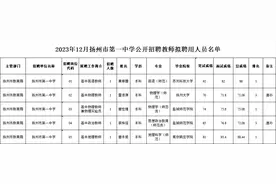 扬州：拟聘用人员名单公示图片