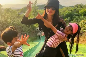 章子怡带儿女庆六一！母子三人户外游玩好欢乐，4岁儿子真容曝光图片