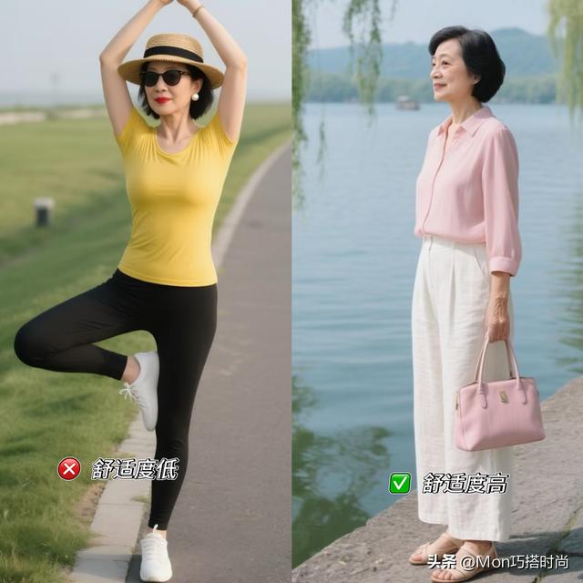 这才是130斤阿姨该有的样子：衣松裤宽、发不烫卷，美得优雅得体