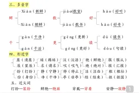 三年级上册语文，1-4单元每课知识点梳理(37页)，期中复习必备图片