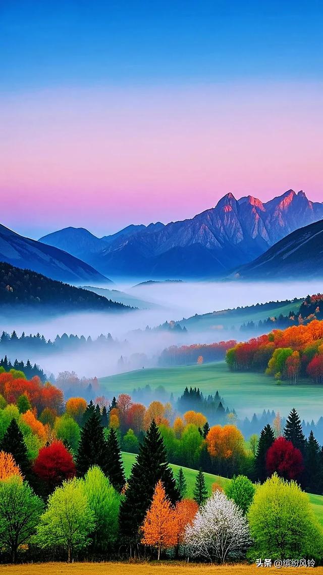 雾是山的软缎，一层叠着一层