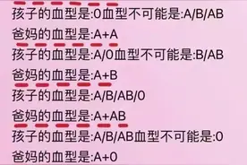 血型遗传表，终于有人整理出来了，看看你孩子什么血型图片