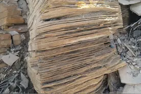 乌鲁木齐雅山上发现的页岩，像千层薄脆饼干，以前有人捡到化石图片