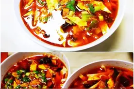 上过“舌尖上的中国”的岐山臊子面是这样炝汤的：图片