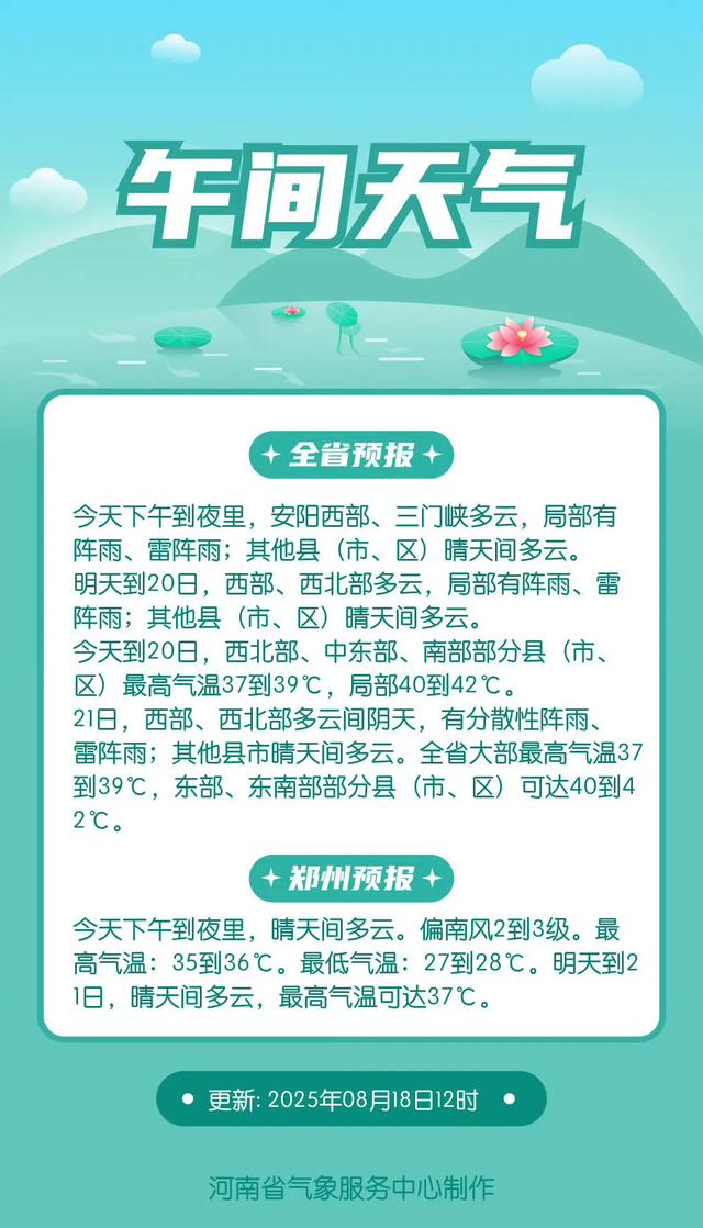 河南天气大反转，未来三天天气预测！8月18号夜间-21号天气预报
