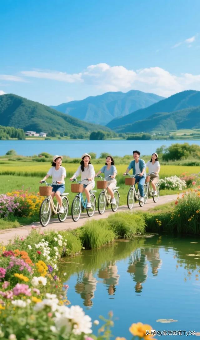 #夏日骑行# 与朋友一起，在花海中畅骑，感受大自然的美好！
